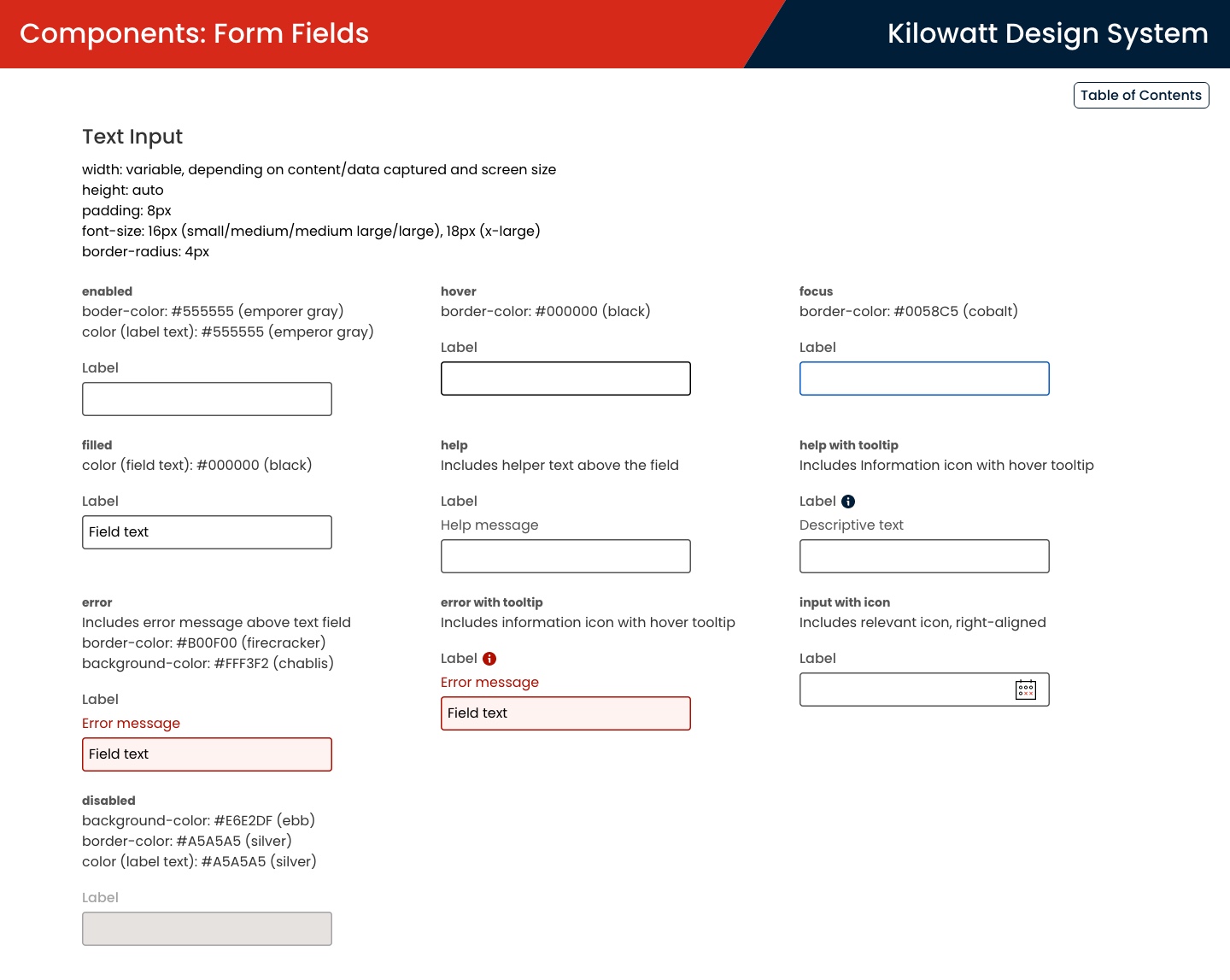 OGE design system form fields.